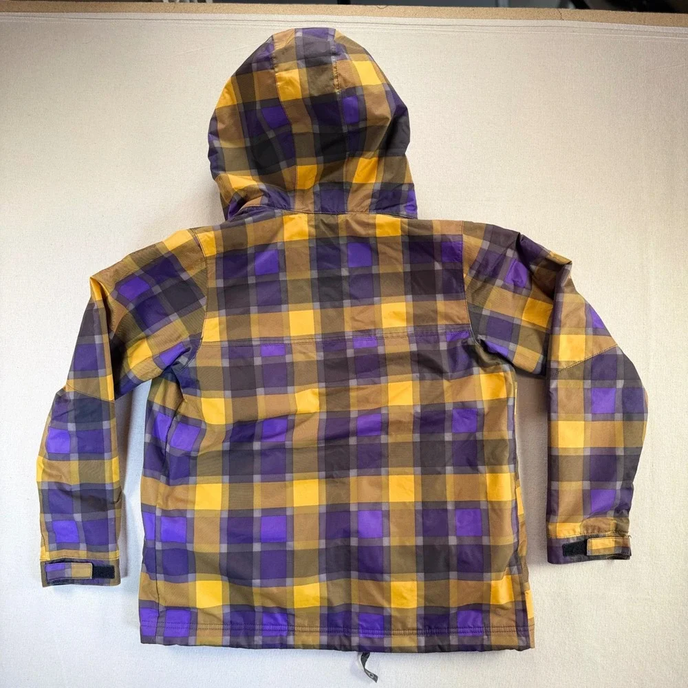 Burton Dryride Girls Large 14/16 Snowboard Chittagong Jacket Purple Yellow Plaid
